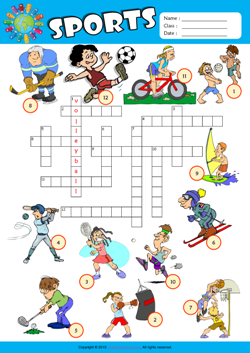 Crossword puzzle sports Sports Crossword